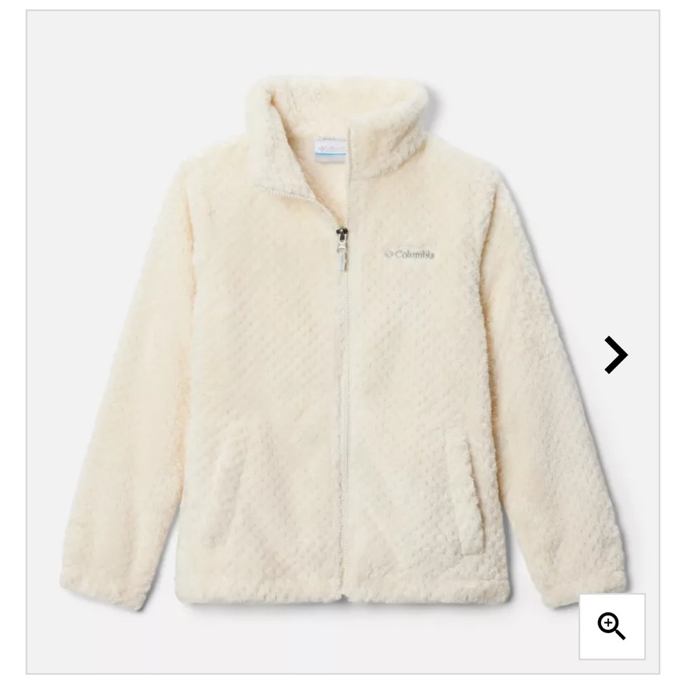 Columbia Women’s Full Zip Sherpa Jacket Cream/White Size Small EUC